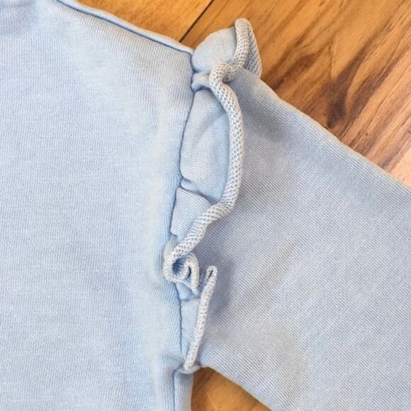 Gymboree Girls Sweatshirt with Ruffles on Sleeves, Hooded, Zip up, Light Blue - Picture 2 of 3